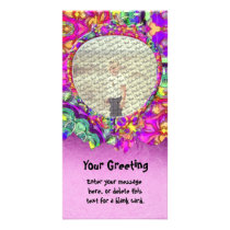 Inked Pink Vertical PhotoCard Template Photo Greeting Card