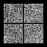 Inky Crossed Lines - White on Black canvas prints