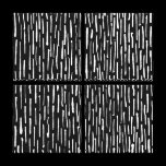 Inky Lines - White on Black canvas prints