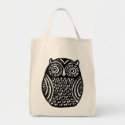 inky owl tote bag