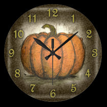 Inky Pumpkin wall clocks