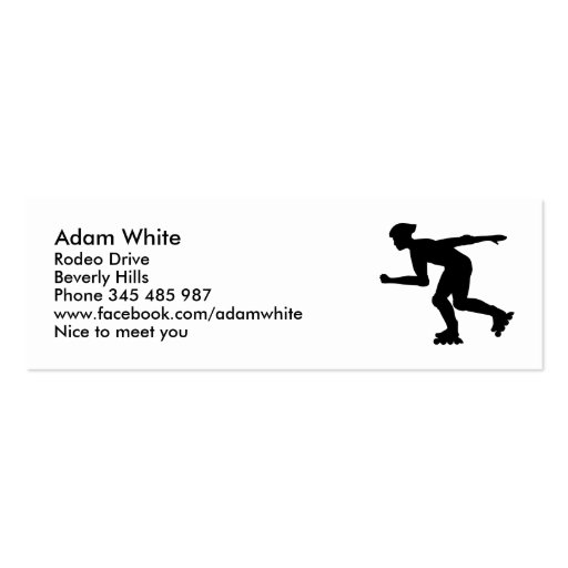 Inline skating business cards (front side)