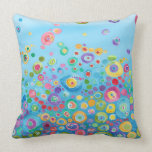 Inner Circle Blue Throw Pillows