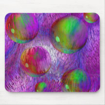 Inner Flow I Abstract Fractal Green Purple Galaxy Mouse Pads