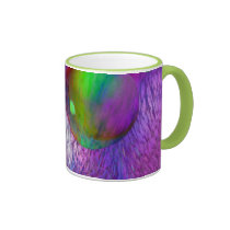 Inner Flow I Abstract Fractal Green Purple Galaxy mugs