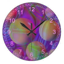 Inner Flow V - Abstract Violet & Indigo Galaxy wall clocks