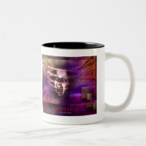internet, net, sci fi, weird, eerie, face, girl, abstract, structures, digital, graphic, art, cyber, techno, something, strange, design, houk, cool mugs, cute mugs, mug, mugs, Mug with custom graphic design