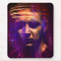 internet, net, sci fi, weird, eerie, face, girl, abstract, structures, digital, graphic, art, cyber, cyberspace, science, mind, techno, something, strange, design, houk, cool mousepads, funny mousepads, mousepads, computers, Mouse pad with custom graphic design