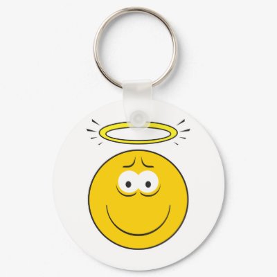 Innocent Angel  Smiley Face Keychain by doonidesigns