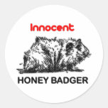 Innocent Honey Badger Round Stickers