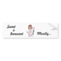Innocent, Sweet , &,  Mostly... Quantum Cutie Girl bumper stickers