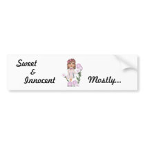 Innocent, Sweet , &,  Mostly... Quantum Cutie Girl bumper stickers
