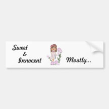 Innocent, Sweet , &,  Mostly... Quantum Cutie Girl Bumper Stickers