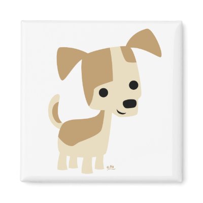 Inquisitive little dog cartoon magnet by Lioness_Graphics