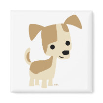 Inquisitive little dog cartoon magnet by Lioness_Graphics Inquisitive little dog cartoon magnet