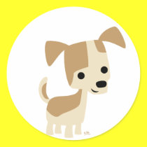 Inquisitive little dog cartoon sticker