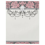 inricate vintage pink damask on deep gray flyers