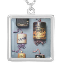 Inro and tobacco pouch necklaces