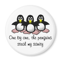 Insane Penguins magnets by ironydesign Insane Penguins magnets