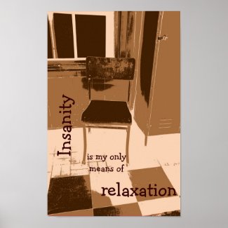 insanity is my only means of relaxation poster