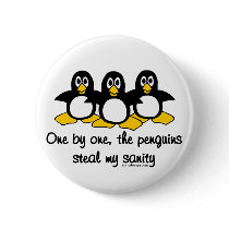 Insanity Penguins buttons by ironydesign Insanity Penguins buttons