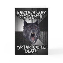 Insanity Wolf birthday card