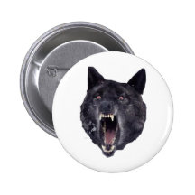 Insanity wolf pinback button