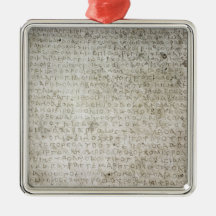 Inscription in the Kushana language written Christmas Tree Ornaments
