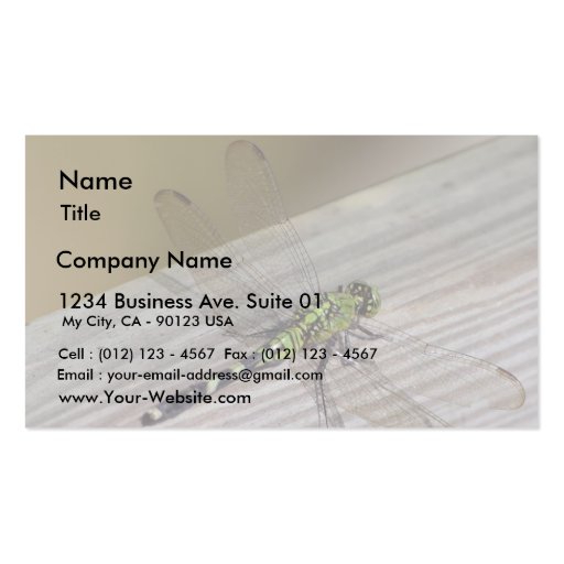 Insect Dragonfly Business Cards (front side)