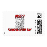 Insect trapped in a human body postage
