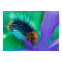 Insects - Caterpillar munches Iris Card