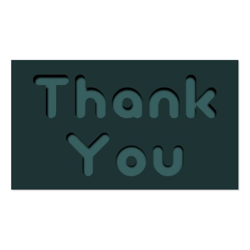 Inset Text Thank You Business Card