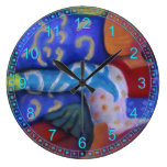 Inside and Out – Abstract Azure & Crimson Passage Wallclocks