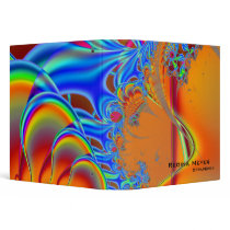 Inside I · Fractal Art · Blue & Orange 3 Ring Binder