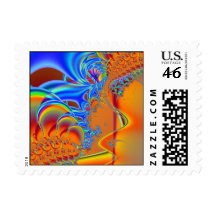 Inside I · Fractal Art · Blue & Orange Stamps
