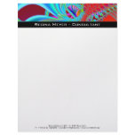 Inside II · Fractal Art · Aqua &amp; Red Personalized Letterhead