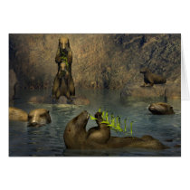Inside The Sea Cave-Sea Otters, Cave, Ocean, cards