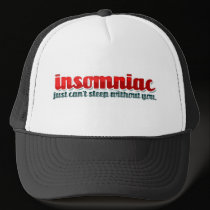 insomniac "just can't sleep without you" hats