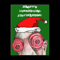 Insomniac Santa Claus postcards