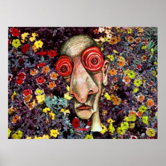 Insomniac Smells the Flowers print
