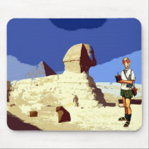 Insomniac Tourist Visits Egypt Sphinx mousepads