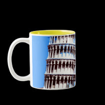 Insomniac Visits Leaning Tower of Pisa mugs
