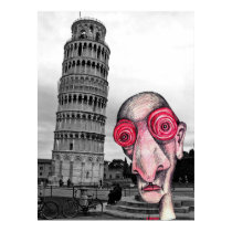 Insomniac Visits The Leaning Tower of Pisa posters