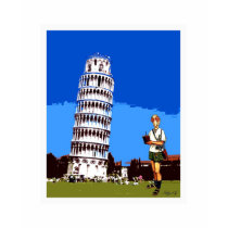 Insomniac Visits The Leaning Tower of Pisa t-shirts