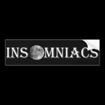 Insomniacs Moon bumper stickers