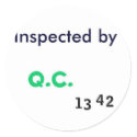 Inspected by Quality Control stickers