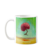 Inspirational art fun modern painting hopeful tree mugs
