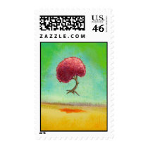 Inspirational art fun modern painting hopeful tree stamps