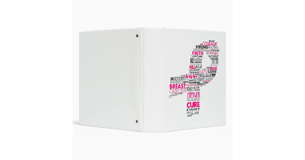 Inspirational Breast Cancer Awareness Ribbon 3 Ring Binder Zazzle