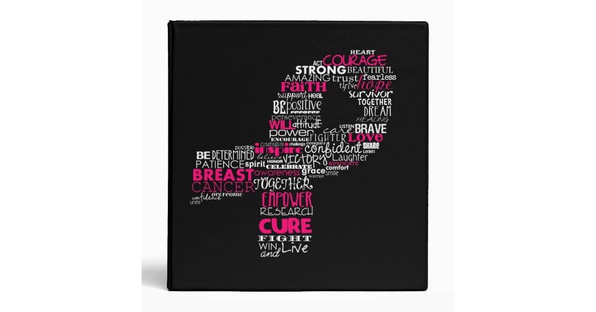 Inspirational Breast Cancer Awareness Ribbon Binder Zazzle